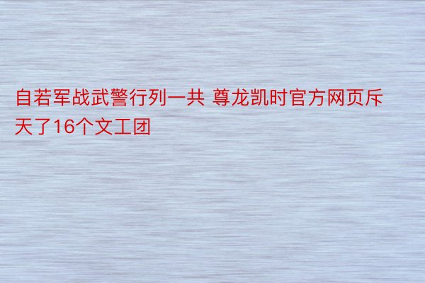 自若军战武警行列一共 尊龙凯时官方网页斥天了16个文工团