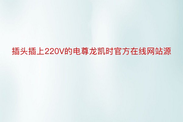 插头插上220V的电尊龙凯时官方在线网站源